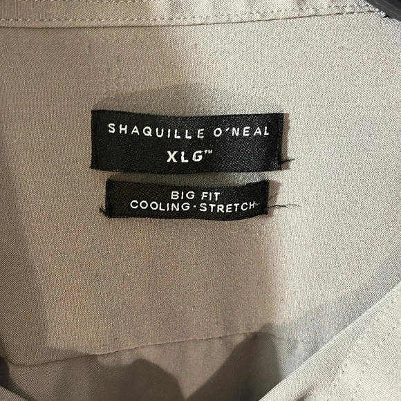 Shaquille O'Neal XLG Big and Tall Mens Big Fit Cooling Long Sleeve Dress Shirt - Picture 3 of 6